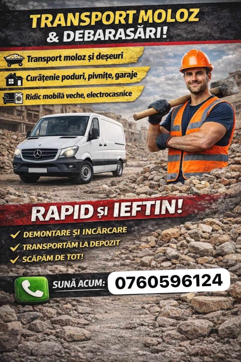 Transport moloz și debarasări